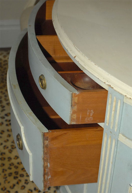 Painted Demilune Commode/Buffet For Sale 1